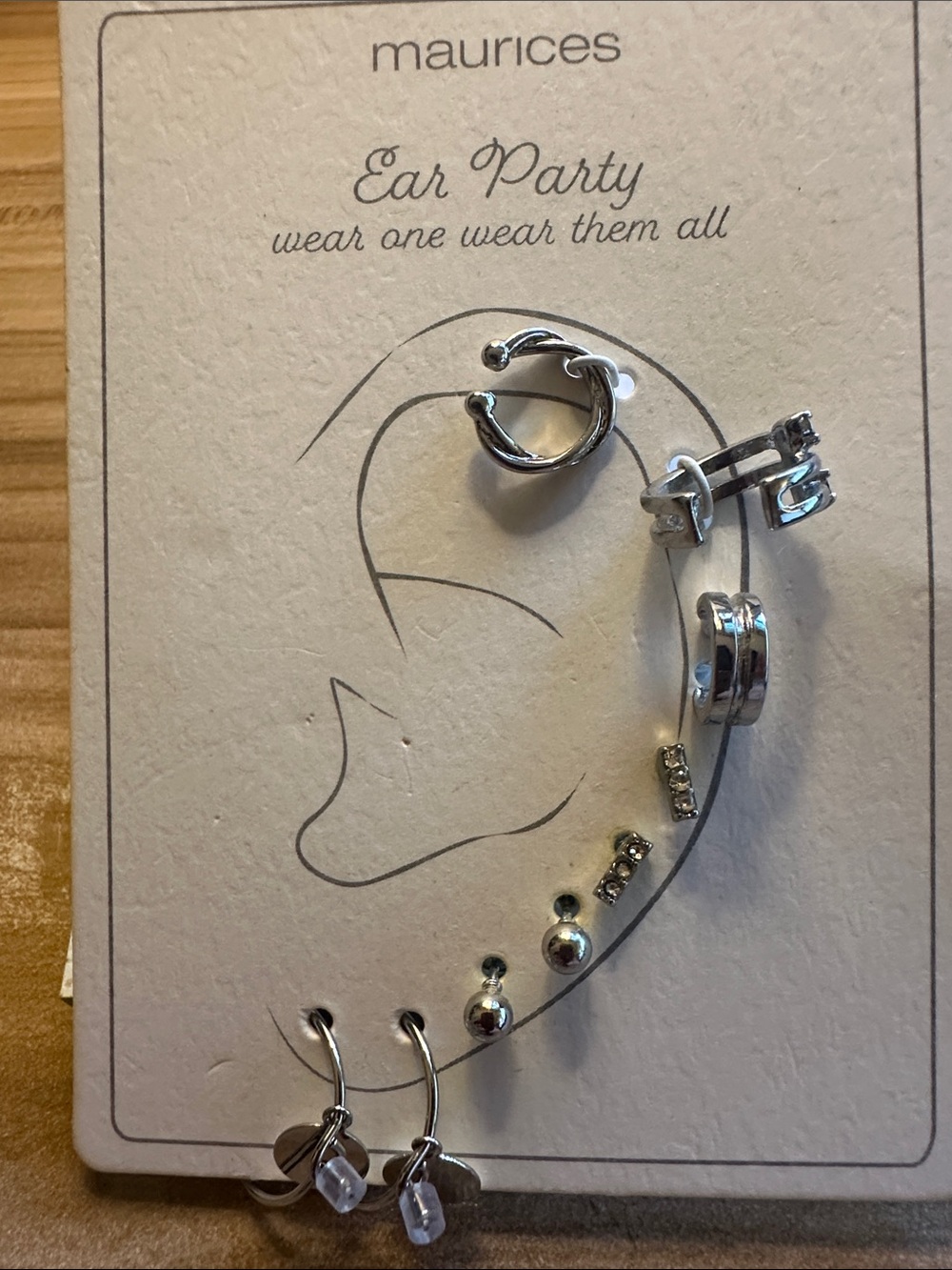 maurices Silver Mixed Ear Cuff and Earring Set
